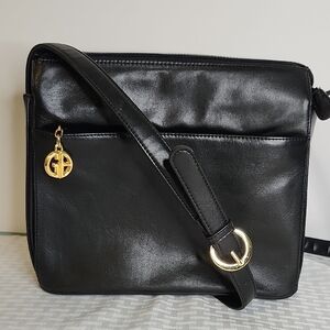 Giani Bernini Black Leather Shoulder Crossbody Bag